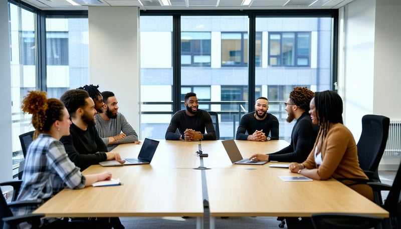 Collaborative team meeting at The MET Group office